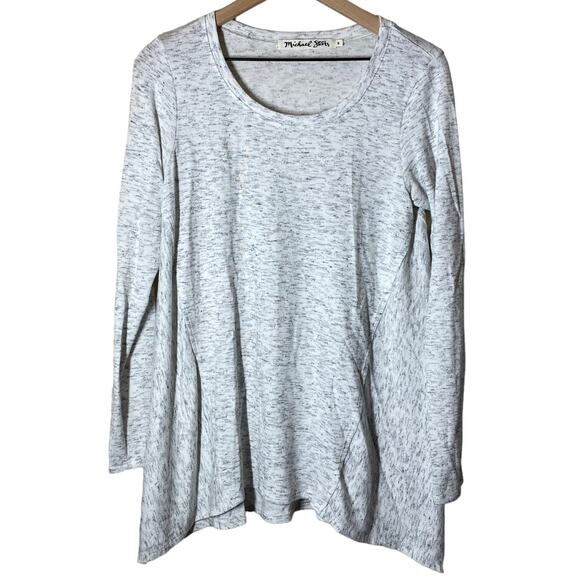 Michael Stars Heathered Light Gray Swing Long Sleeve Top Size Small - Picture 1 of 10